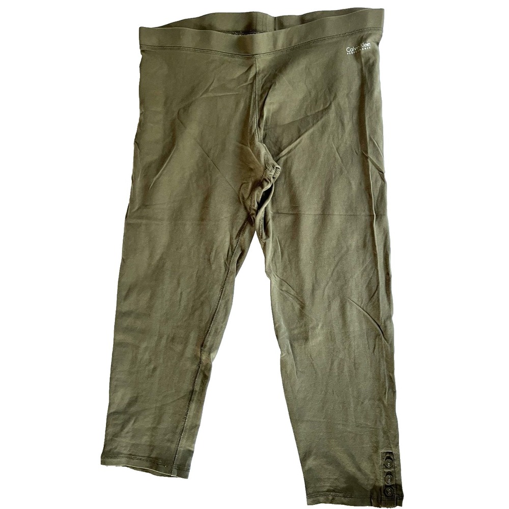 Calvin Klein Performance Pants Womens XL Quick Dry Stretch Button Ankle Athletic